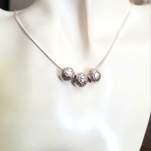 Sterling Silver Infinity Bead Snake Chain Necklace Beaded Necklace Handmade Gift